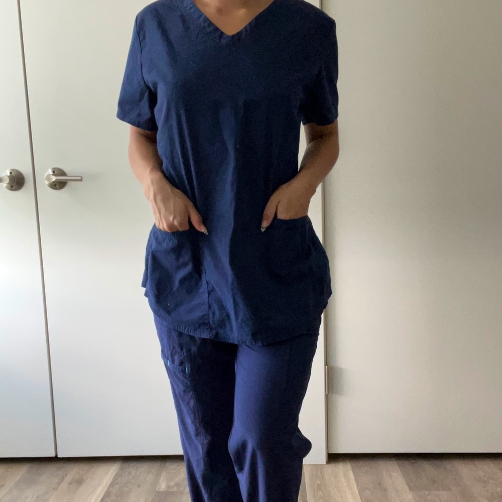 ScrubStar Petite Navy Scrub Top & Bottom Set